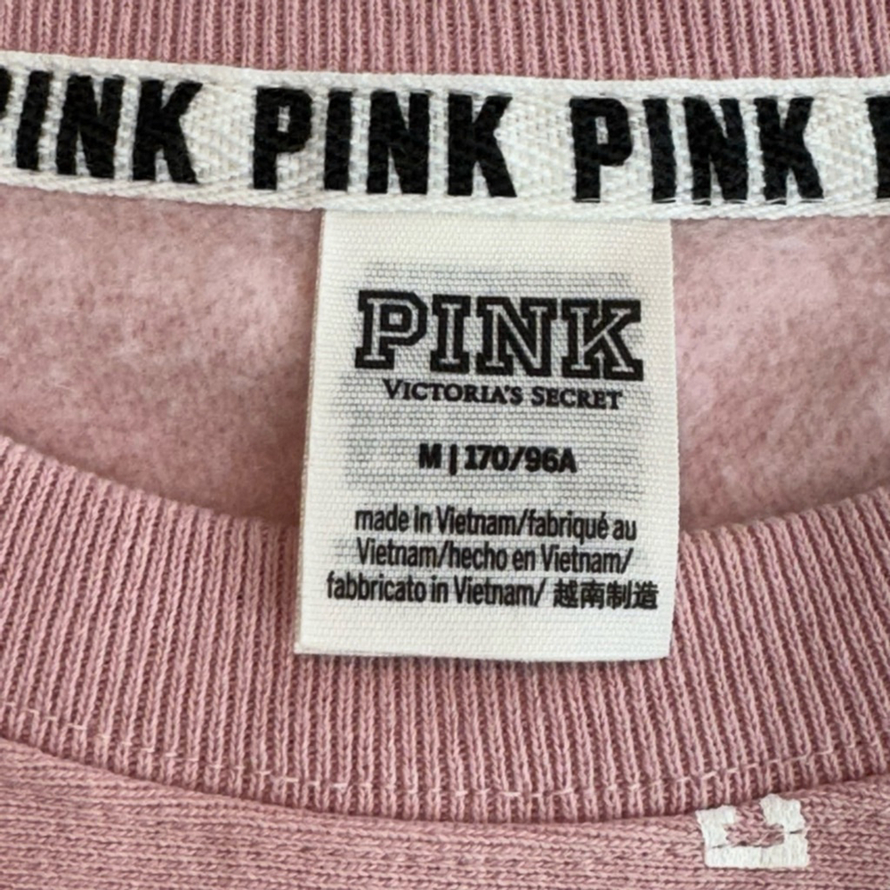 Victoria's Secret PINK Sweatshirt Womens M Crew Neck Fleece Lined Cozy Pullover - Picture 10 of 13